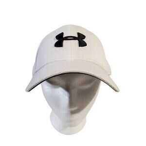 Under Armour Mens UA Blitzing 3.0 White Logo Stretch Fit Baseball Cap Size M/L